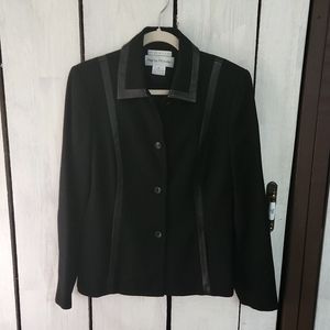 Rena Rowan Wool Blazer with Leather accents size 10